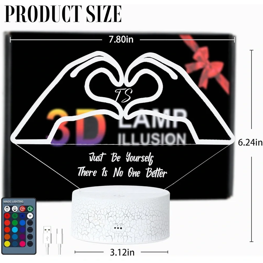 LED Taylor Swift Heart Hands Neon Light color changing NWT